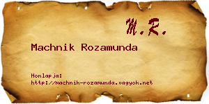 Machnik Rozamunda névjegykártya